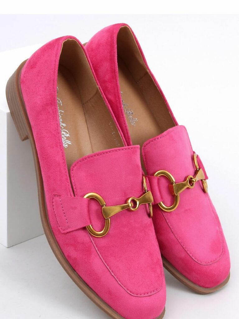 Style4u - roze mocassins met gouden detail 